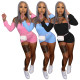 One-shoulder solid color tight-fitting open back lace-up jumpsuit M9054