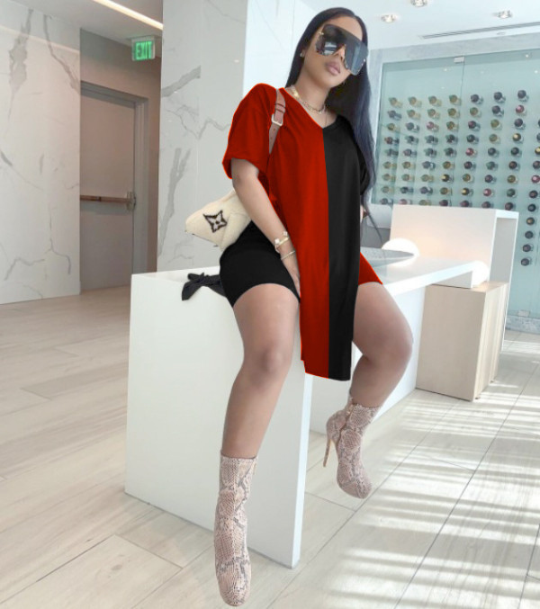 Split stitching fashion casual two-piece suit TY2132