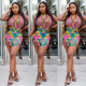 Camouflage sexy backless dress SZ9067