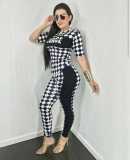 2021 summer new checkerboard element two-piece set L6290