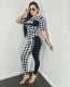 2021 summer new checkerboard element two-piece set L6290