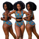 Positioning printing sexy 2-piece swimsuit women SZ9088