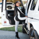 Slim temperament commuter pit striped V-neck long-sleeved multi-color mixed jumpsuit SZ6096
