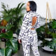 2-piece set of sweet print and contrast color SZ6088