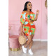 Tie-dye lips print two-piece casual temperament L6279