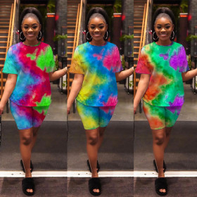 Casual fashion tie-dye printing suit TY2027