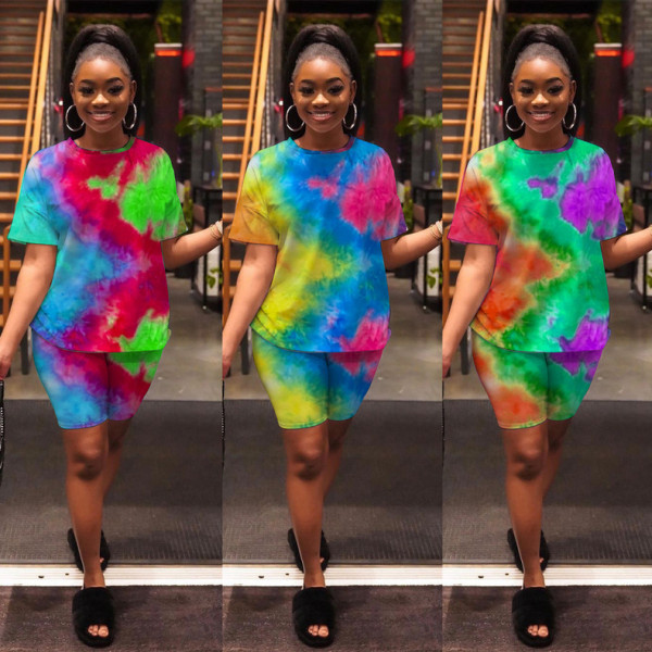 Casual fashion tie-dye printing suit TY2027