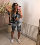 Fashion multicolor tie-dye suit W2414