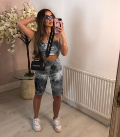 Fashion multicolor tie-dye suit W2414