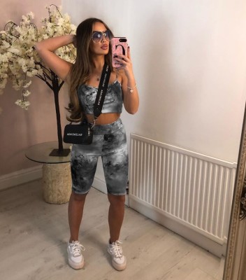 Fashion multicolor tie-dye suit W2414
