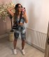 Fashion multicolor tie-dye suit W2414