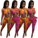 Sleeveless tie-dye printing two-piece suit JH254