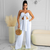Fashion Slim Lace-up Chest Wrap Two-piece Casual Set CH8201