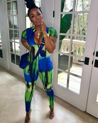 Sexy Zip-Dye Printed Short Sleeve Jumpsuit TY2035