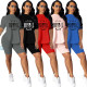 Casual sports women's clothing two-piece English positioning pattern ZH8501