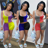 Fitness yoga bubble jacquard suit, color matching leisure sports two-piece suit ZH8521