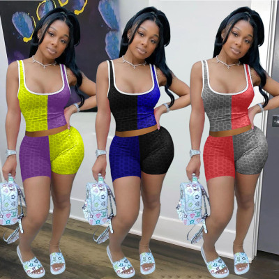 Fitness yoga bubble jacquard suit, color matching leisure sports two-piece suit ZH8521
