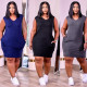 Solid color sexy dress DL8092