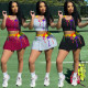 Tennis sports suit splash ink skirt two-piece suit ZH8526