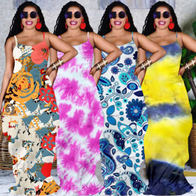 Positioning printing, hanging wide loose dress ZH8520