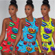 Two-piece cartoon printed vest ZH8509