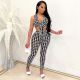 Houndstooth printed cardigan two-piece suit DL8088