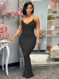 Solid color split dress JR3629
