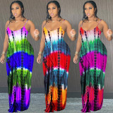 Multi-color pattern, two-piece sling with truffle back ZH8515