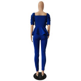 Fashion Ruffled Air Layer One-line Collar Professional Uniform Casual Wear CM2130