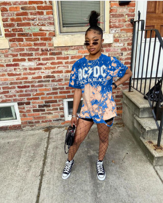 Personalized positioning printed short-sleeved T-shirt LS6364