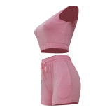 Pure color vest sports suit Sports and leisure suit Casual Womens clothing CM2133
