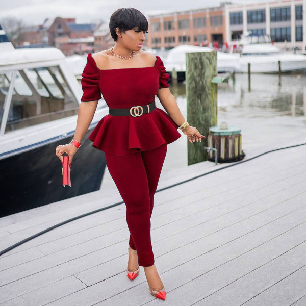 Fashion Ruffled Air Layer One-line Collar Professional Uniform Casual Wear CM2130