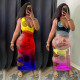 Fashionable sexy hole dress with dollar print GH038
