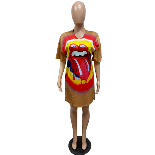 Fashion casual positioning printing two-piece suit GH018