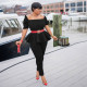 Fashion Ruffled Air Layer One-line Collar Professional Uniform Casual Wear CM2130