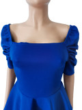 Fashion Ruffled Air Layer One-line Collar Professional Uniform Casual Wear CM2130