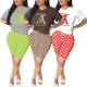 Womens printing casual two-piece suit W8187