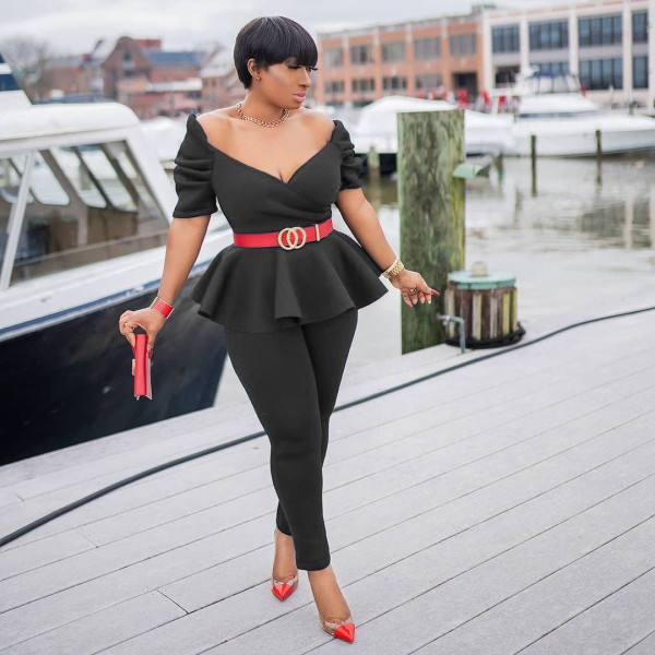 Fashion ruffled air layer business wear uniform casual suit women CM2126
