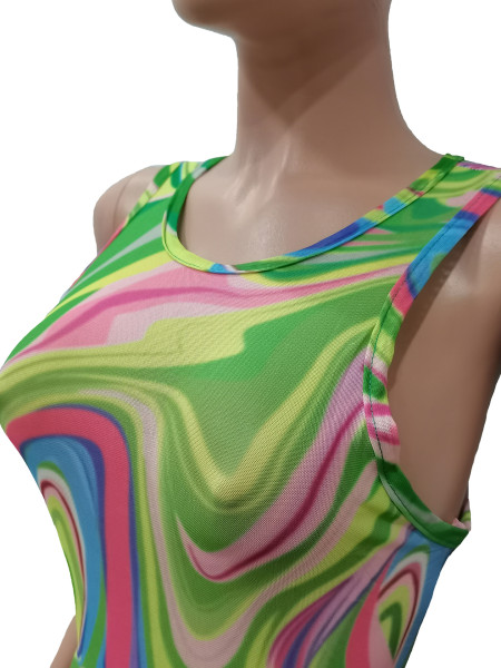 Fashion print casual slim fit jumpsuit one-piece print CM2137