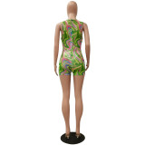 Fashion print casual slim fit jumpsuit one-piece print CM2137