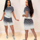 Sports gradient two-piece fashion printing suit GH033