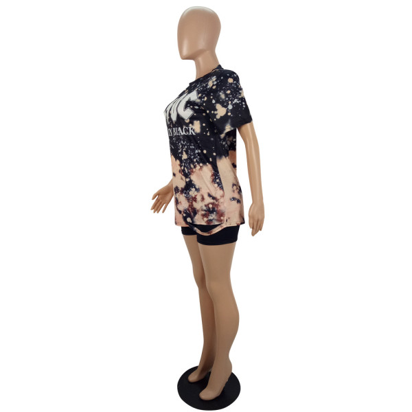 Personalized positioning printed short-sleeved T-shirt LS6364