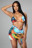Fashion personality printing four-piece set LS6442