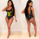 Fashion sexy printed bikini one-piece swimsuit GH032