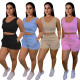 Pure color vest sports suit Sports and leisure suit Casual Womens clothing CM2133