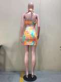 Swimsuit colorful print dress D8448