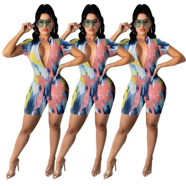 Summer print jumpsuit GH027