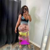 Fashionable sexy hole dress with dollar print GH038