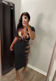 Fashion sexy hollow knot stitching one-step skirt CM2138