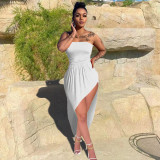 Fashion sexy tube top loose solid color dress GH041